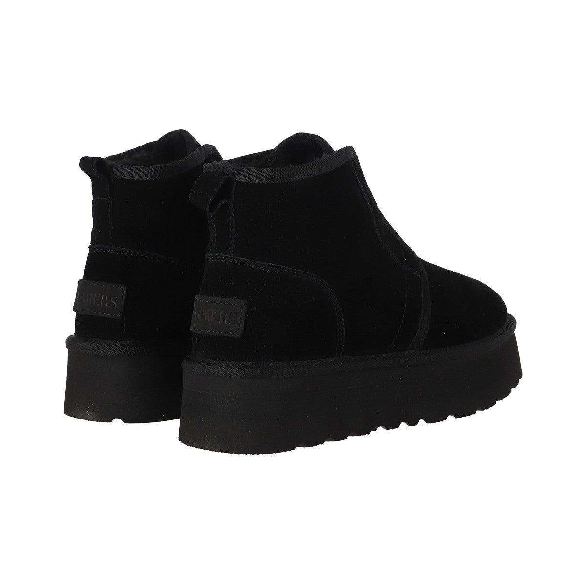 Botas Mujer Platform Zip Leather Negro