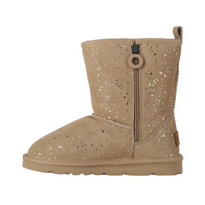 Botas Joven Blast Zip Leather Taupe Print