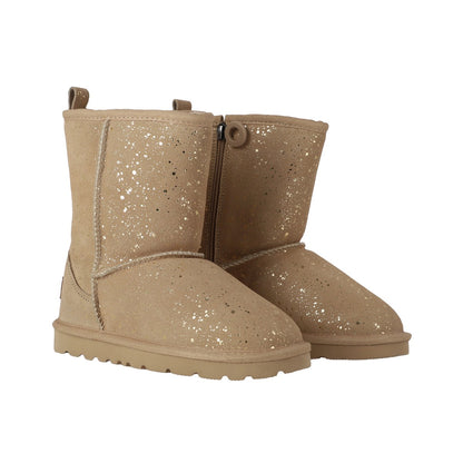 Botas Joven Blast Zip Leather Taupe Print