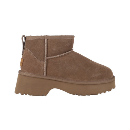Botines Mujer Luisiana Short Leather Café Claro