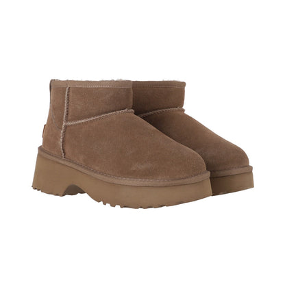 Botines Mujer Luisiana Short Leather Café Claro