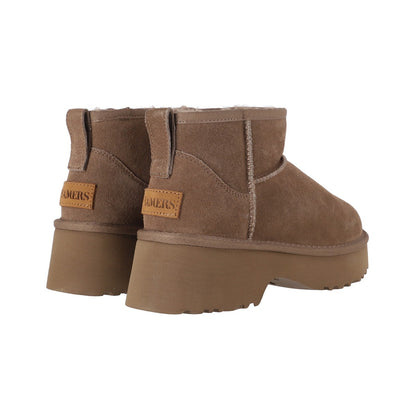 Botines Mujer Luisiana Short Leather Café Claro