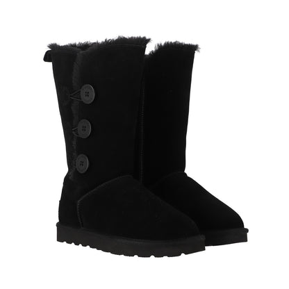 Botas Mujer Blast Button High Leather Negro