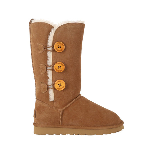 Botas Mujer Blast Button High Leather Caramel