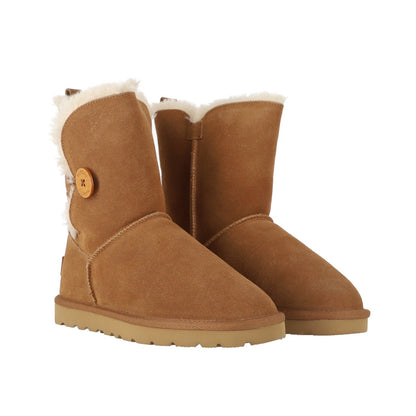 Botas Mujer Blast Button Leather Caramel