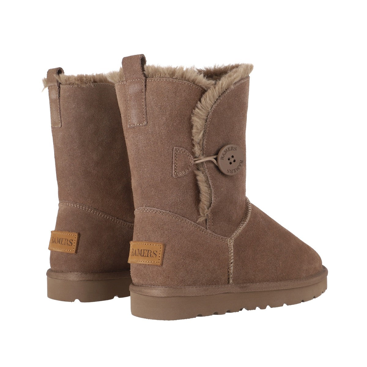 Botas Mujer Blast Button Leather Café Claro