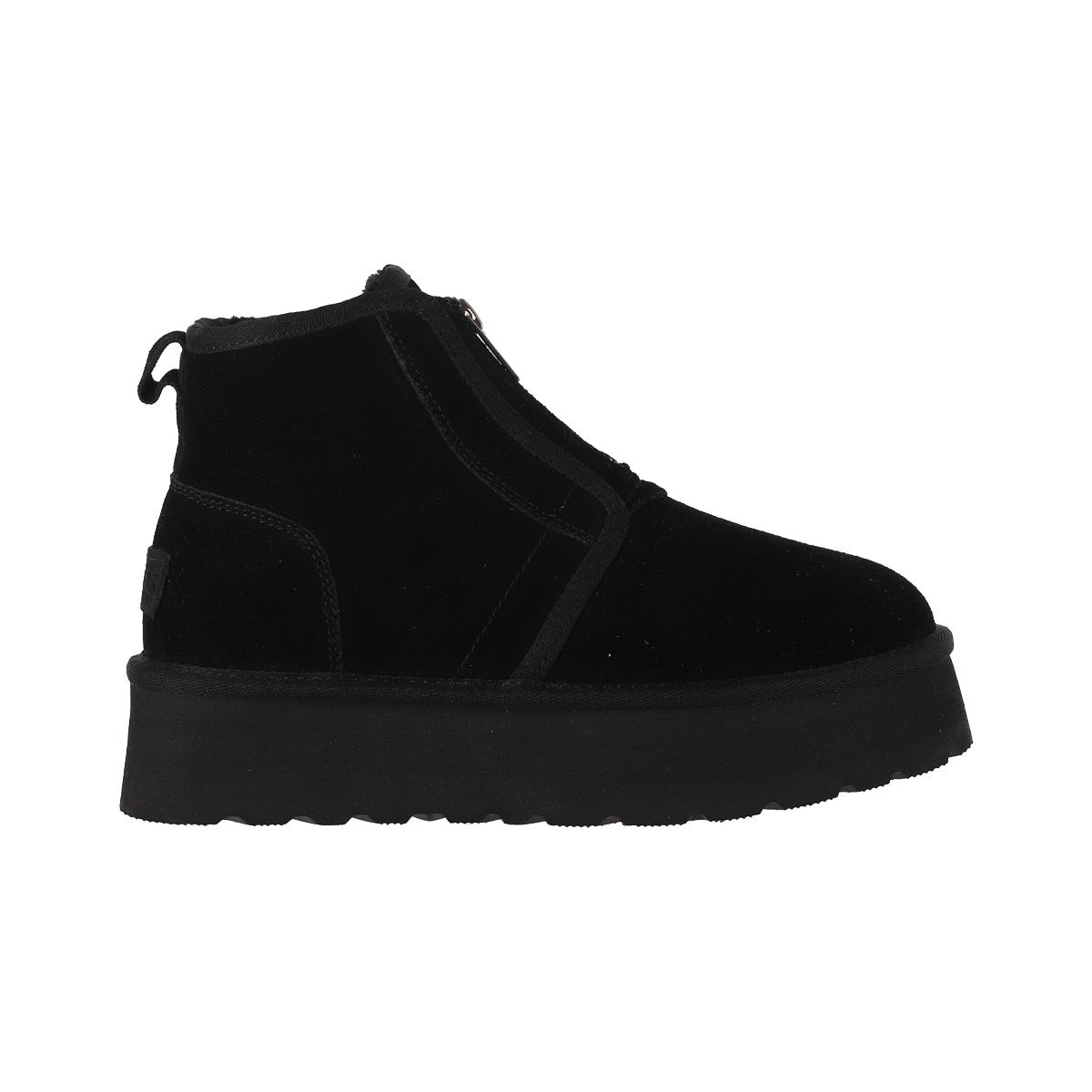 Botas Mujer Platform Zip Leather Negro