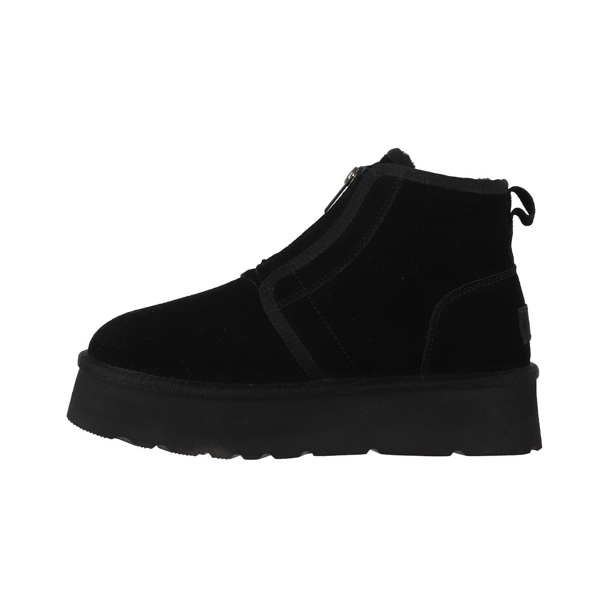 Botas Mujer Platform Zip Leather Negro