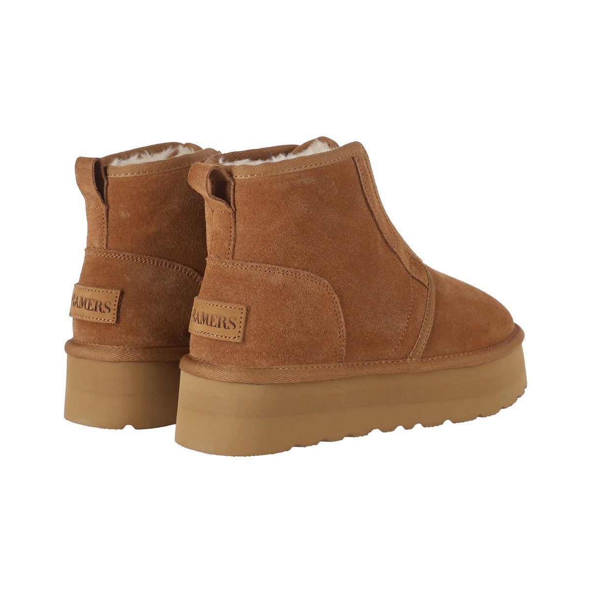Botines Mujer Platform Zip Leather Caramel