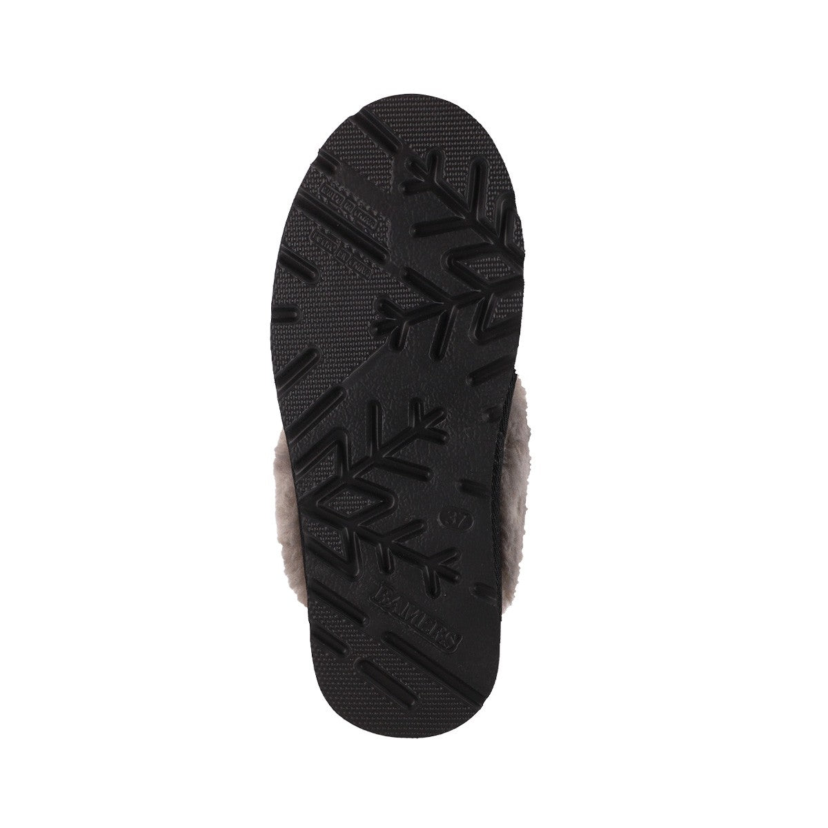 Pantuflas Mujer Fur Leather Negro