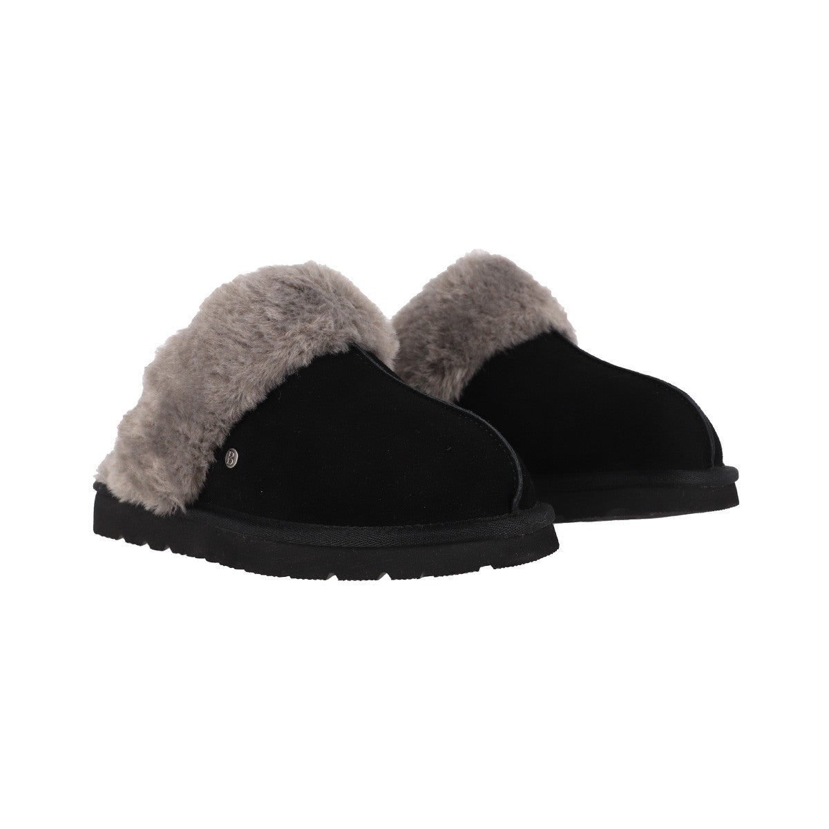 Pantuflas Mujer Fur Leather Negro