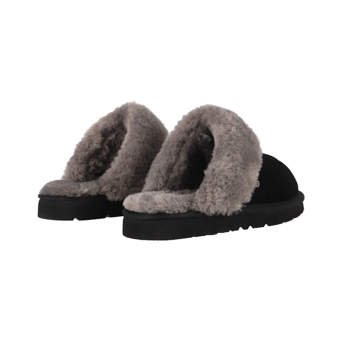 Pantuflas Mujer Fur Leather Negro