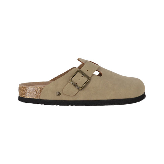 Zuecos Mujer Classic Buckle Beige Oscuro