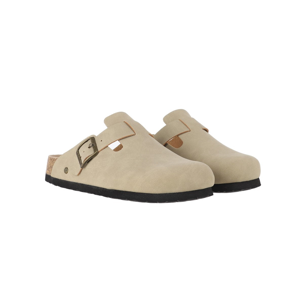 Zuecos Mujer Classic Buckle Beige Oscuro