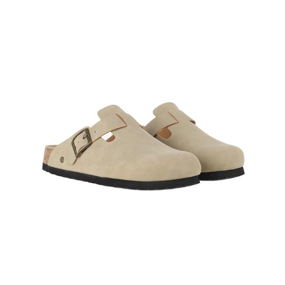 Zuecos Mujer Classic Buckle Beige Oscuro