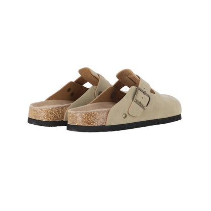 Zuecos Mujer Classic Buckle Beige Oscuro