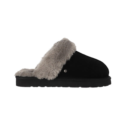 Pantuflas Mujer Fur Leather II Negro