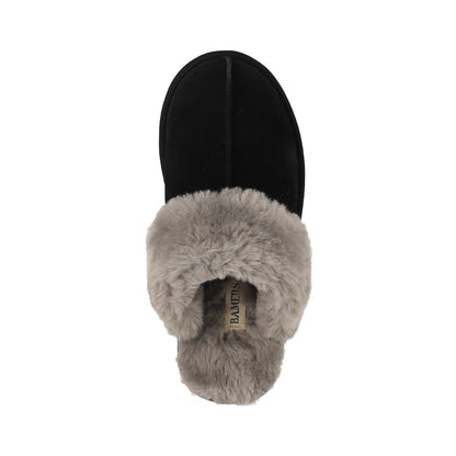 Pantuflas Mujer Fur Leather II Negro