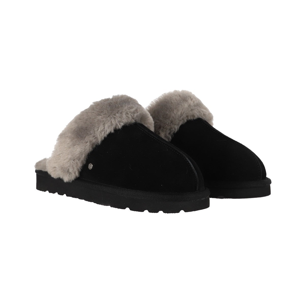 Pantuflas Mujer Fur Leather II Negro