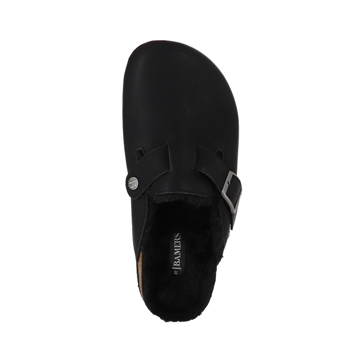 Zuecos Mujer Classic Buckle Fur Negro